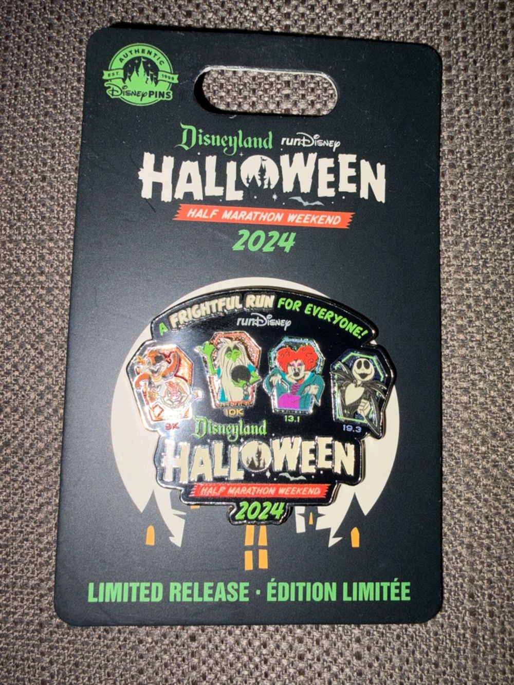 Disneyland NEW RunDisney Halloween Pin 2024 1/2 Marathon Weekend Limited Release